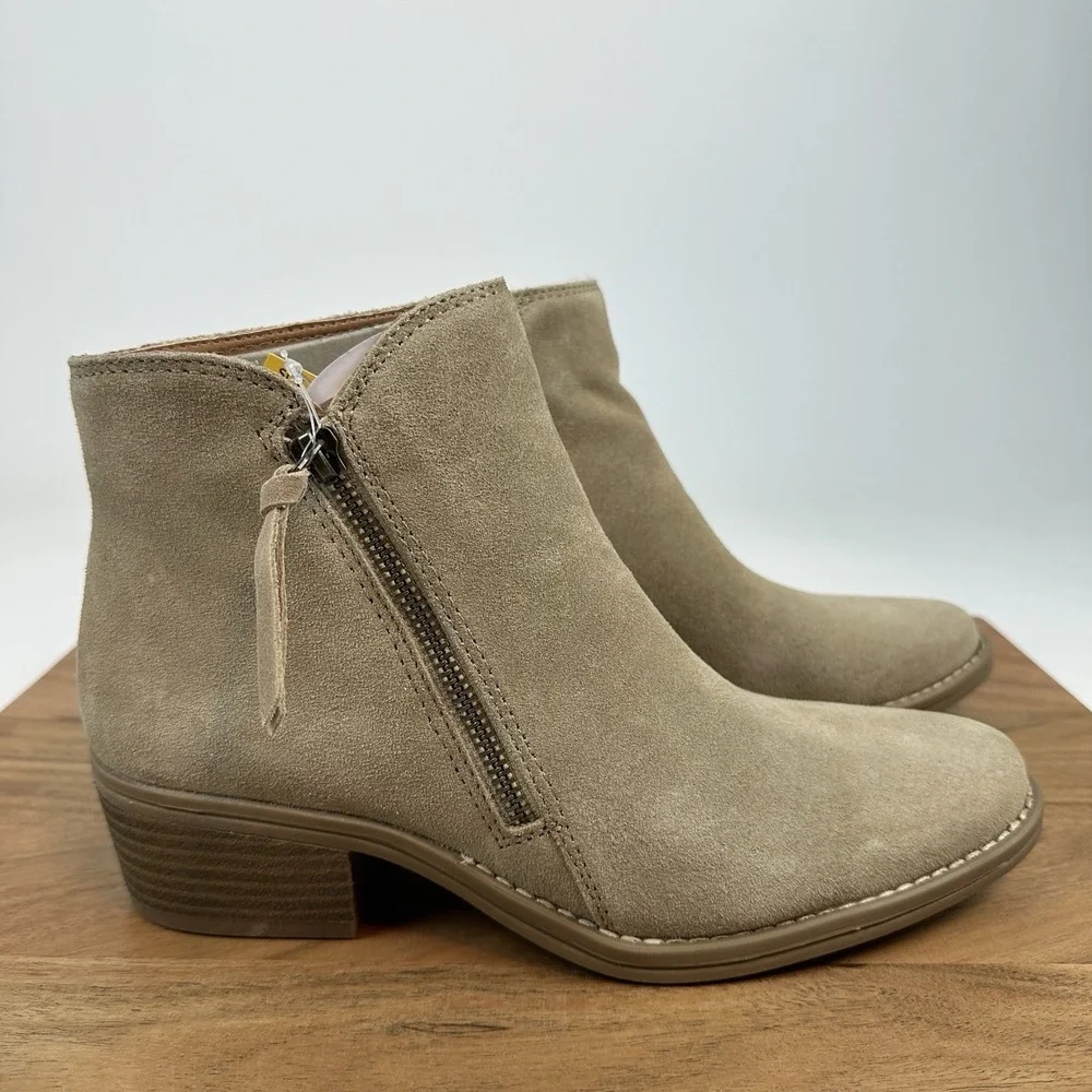 New‎ White Mountain Taupe 984204079 Genuine Leather Ankle Boot Shoes Size 8